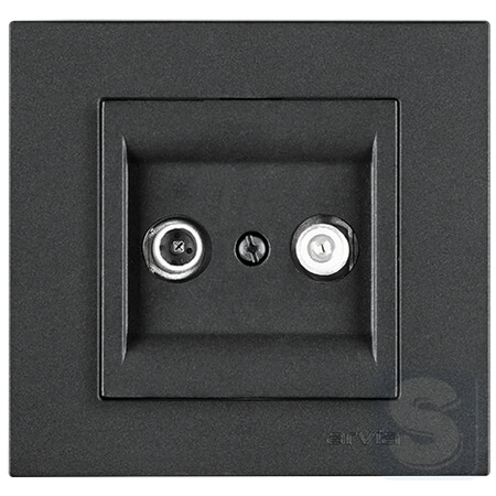 Розетка подвійна TV (TV+SAT) кінцева Arvia Electric KAREN Димчастий (20 04 2000 290)